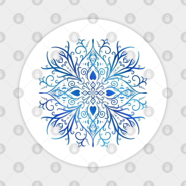 Blue Four Sided Mandala Magnet by Naturascopia